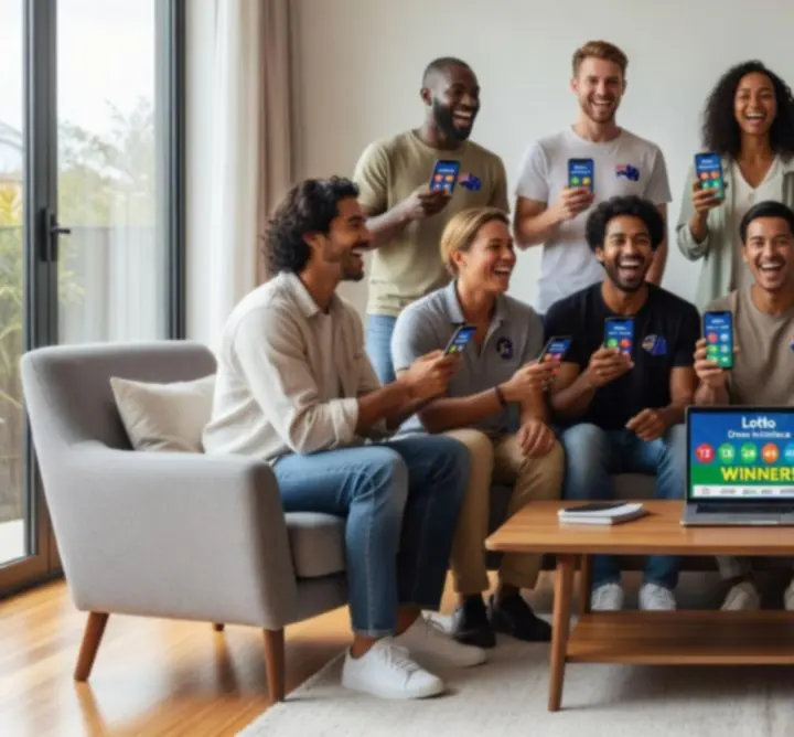 Player using AU Lucky Lotto on mobile and desktop